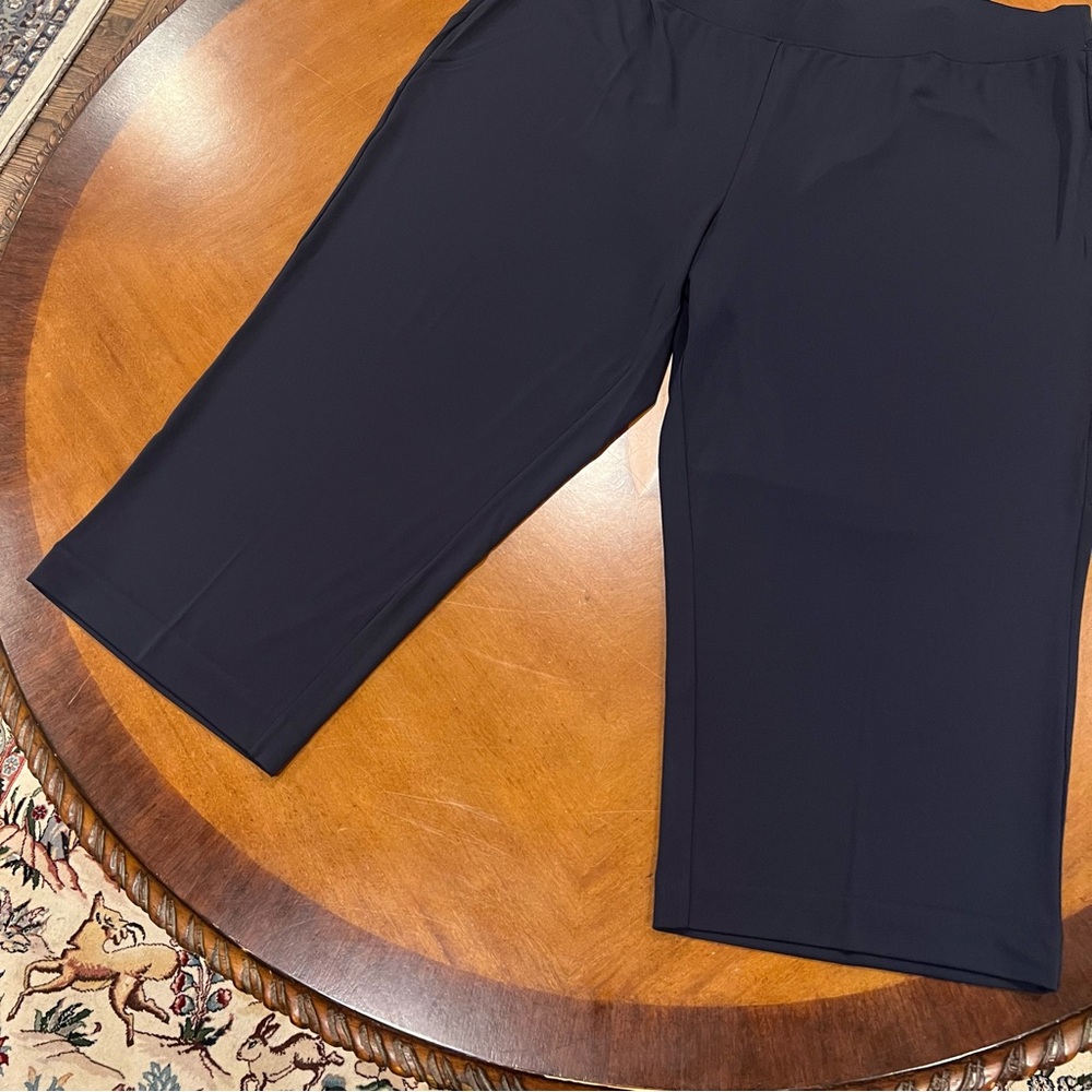 NEW Talbots Woman Stretch Cropped Wide‎ Leg Pull-On Pant Navy 3X Plus Size - Picture 5 of 15